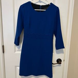 Banana Republic Blue Sheath Dress 3/4 Sleeve Crew Neck